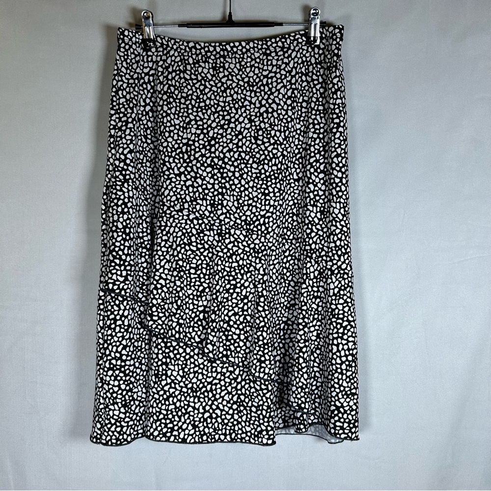Black and White Prairie Western Boho Ruffle Skirt. Size M